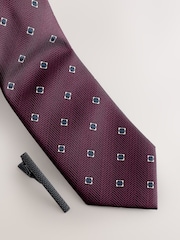 Burgundy Red Pattern Tie - Image 5 of 5