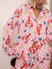 Pink Lobster Jersey Button Through Pyjamas - Image 4 of 8