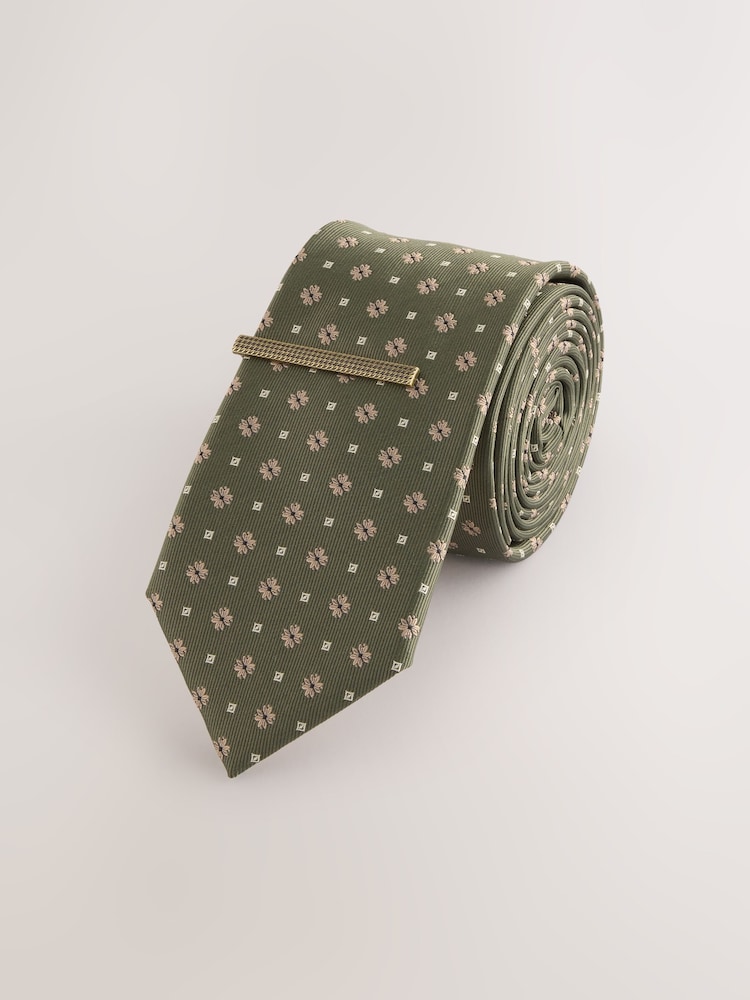 Green Pattern Tie - Image 1 of 3 Green Pattern Tie - Image 1 of 3
