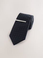 Navy Pattern Tie - Image 3 of 5