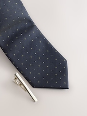 Navy Pattern Tie - Image 4 of 5