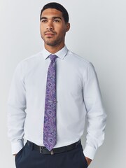 Purple Paisley Tie With Tie Clip - Image 1 of 5