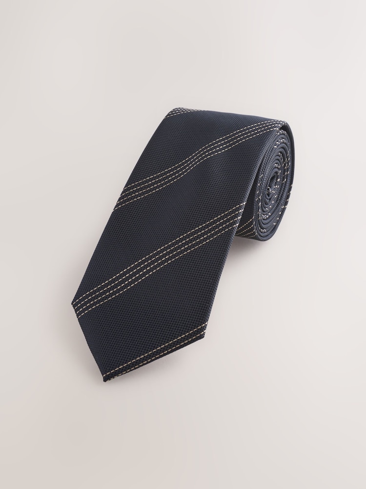 Navy Pattern Tie - Image 1 of 3