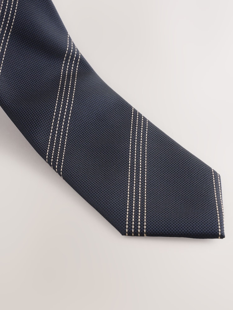 Navy Pattern Tie - Image 2 of 3