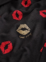 Rockett St George Black/Red Lips Jersey Robe - Image 10 of 11