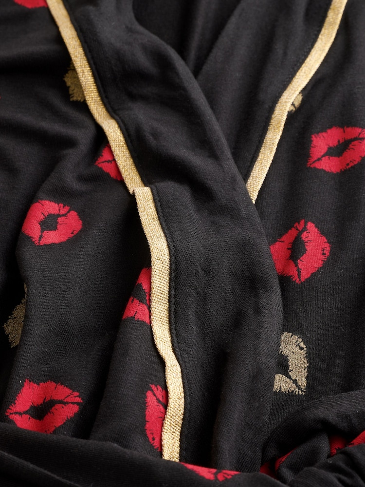 Rockett St George Black/Red Lips Jersey Robe - Image 11 of 11