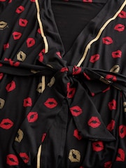 Rockett St George Black/Red Lips Jersey Robe - Image 9 of 11