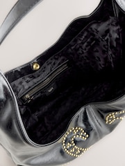 Rockett St George Black Studded Swan Hobo Shopper Bag - Image 3 of 6
