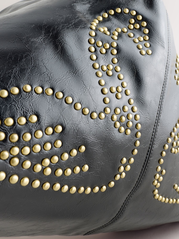 Rockett St George Black Studded Swan Hobo Shopper Bag - Image 6 of 6