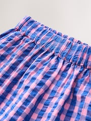 Pink/Blue 100% Cotton Pull On Gingham Shorts - Image 2 of 3