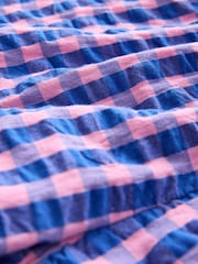 Pink/Blue 100% Cotton Pull On Gingham Shorts - Image 8 of 8