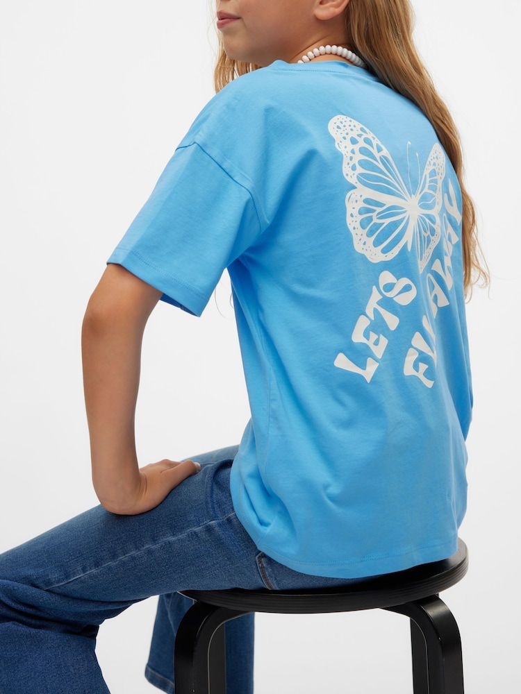 VERO MODA Girls Short Sleeve Back Print Jersey Tshirt - Imagen 2 de 4