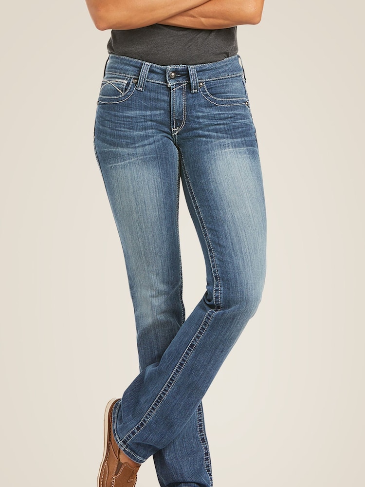 Ariat Blue Real Straight Icon Jeans - Image 1 of 6 Ariat Blue Real Straight Icon Jeans - Image 1 of 6