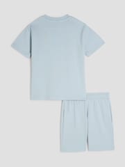 River Island Blue RR 100% Cotton T-Shirt and Shorts Set - Image 2 of 4
