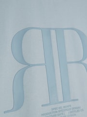 River Island Blue RR 100% Cotton T-Shirt and Shorts Set - Image 4 of 4