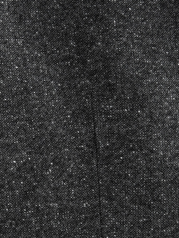 Charcoal Grey Regular Fit Wool Blend Trimmed Suit Waistcoat - Image 8 of 8
