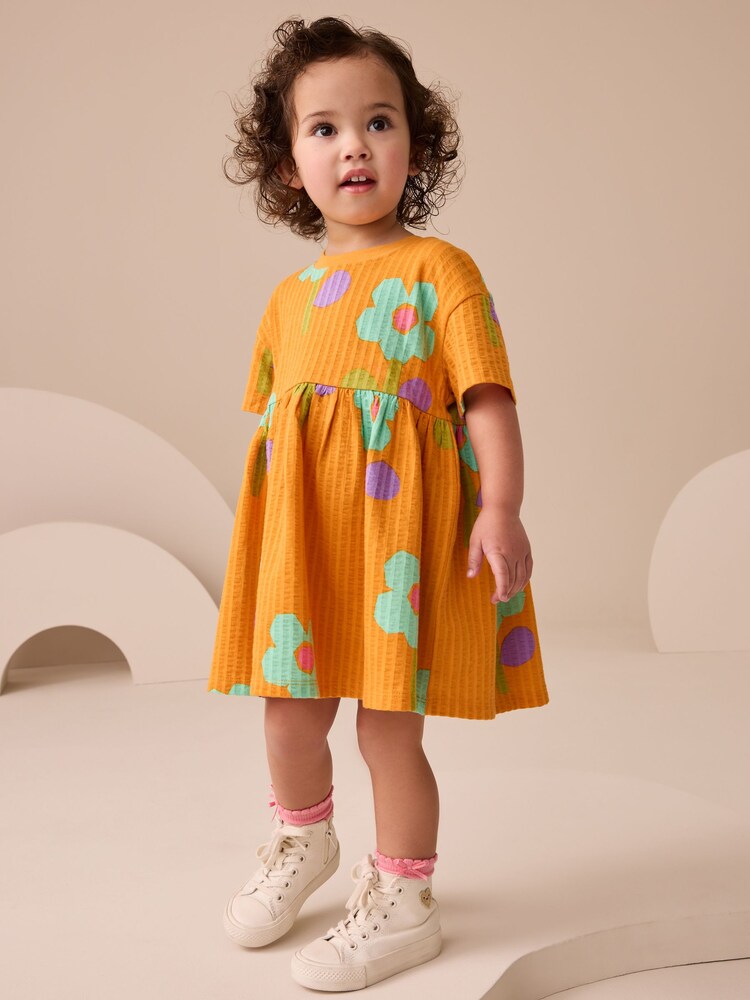 Orange Short Sleeve Jersey Summer Dress (3mths-7yrs) - Image 1 of 4