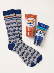FatFace Grey Off Roader Socks And Body Wash Gift Set - Image 3 of 3