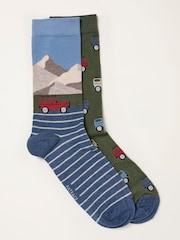 FatFace Multi 2 Pack Off Roader Socks in a Gift Box - Image 1 of 3
