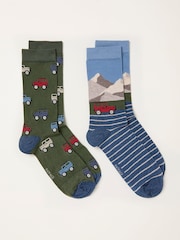FatFace Multi 2 Pack Off Roader Socks in a Gift Box - Image 2 of 3