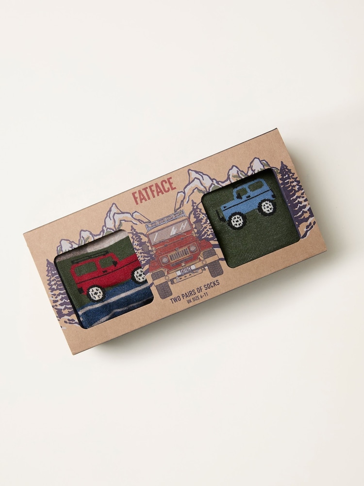 FatFace Multi 2 Pack Off Roader Socks in a Gift Box - Image 3 of 3