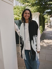 Rockett St George Monochrome Hands Midweight Scarf - Image 1 of 11
