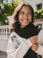 Rockett St George Monochrome Hands Midweight Scarf - Image 3 of 11