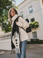 Rockett St George Monochrome Hands Midweight Scarf - Image 4 of 11
