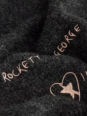 Rockett St George Charcoal Grey Doodles Knitted Hoodie - Image 11 of 12