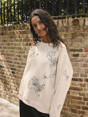 Rockett St George Ecru Tiger Tattoo Sweatshirt - Image 7 of 10