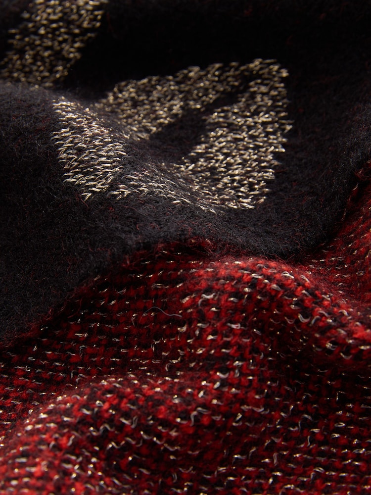 Rockett St George Black/Red Lips Midweight Scarf - Image 10 of 10 Rockett St George Black/Red Lips Midweight Scarf - Image 10 of 10