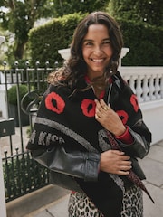 Rockett St George Black/Red Lips Midweight Scarf - Image 3 of 10