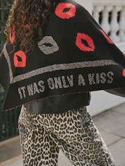 Rockett St George Black/Red Lips Midweight Scarf - Image 5 of 10