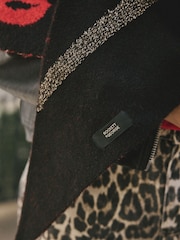 Rockett St George Black/Red Lips Midweight Scarf - Image 7 of 10