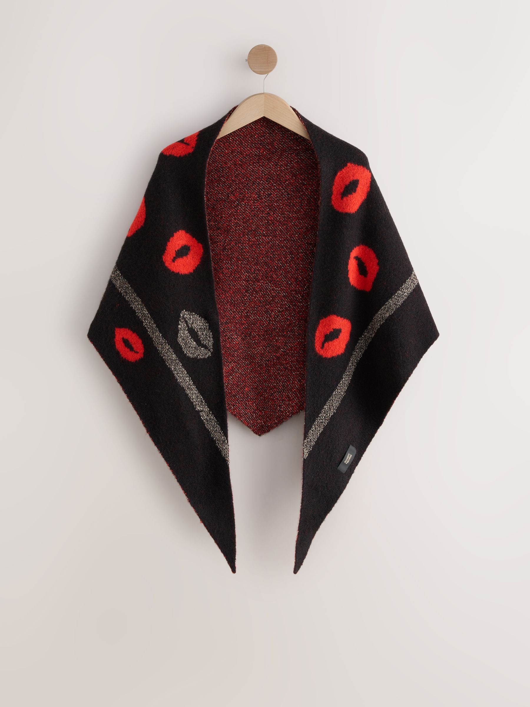 Buy Rockett St George Black/Red Lips Midweight Scarf from Next USA