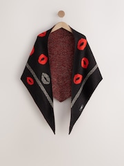 Rockett St George Black/Red Lips Midweight Scarf - Image 8 of 10