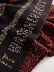 Rockett St George Black/Red Lips Midweight Scarf - Image 9 of 10
