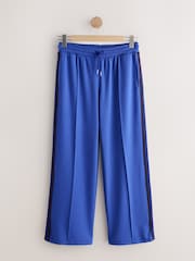 Cobalt Blue Slinky Wide Leg Side Stripe Track Trousers - Image 7 of 10