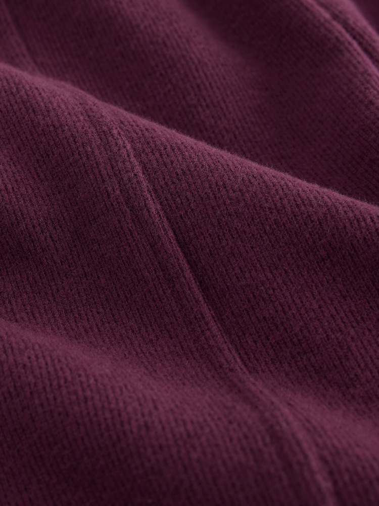 Plum Purple Supersoft Cosy Rib Wide Leg Knitted Trousers - Image 2 of 3 Plum Purple Supersoft Cosy Rib Wide Leg Knitted Trousers - Image 2 of 3