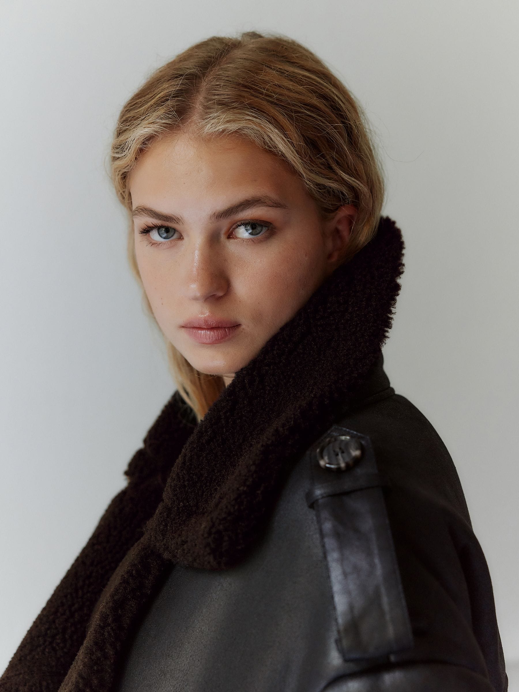 Buy Black/Chocolate Brown Faux Shearling Cropped Aviator Jacket