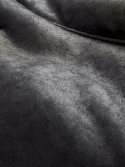 Black Faux Shearling Cropped Aviator Jacket - Image 9 of 9