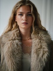 Neutral Faux Fur Jacket - Image 5 of 8