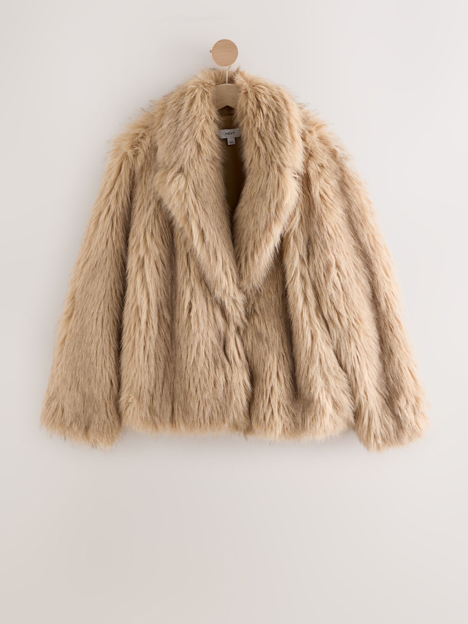 Buy Neutral Faux Fur Jacket from Next USA
