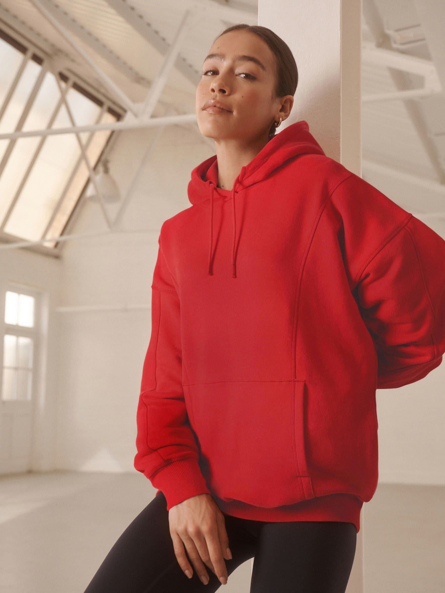 Buy Cherry Red Relaxed Fit Longline Hoodie from the Next UK online