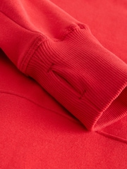 Cherry Red Relaxed Fit Longline Hoodie - Image 8 of 9