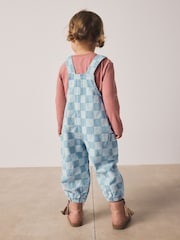 Mid Blue Checked Dungarees (3mths-7yrs) - Image 2 of 8