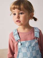 Mid Blue Checked Dungarees (3mths-7yrs) - Image 3 of 8