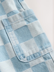 Mid Blue Checked Dungarees (3mths-7yrs) - Image 8 of 8