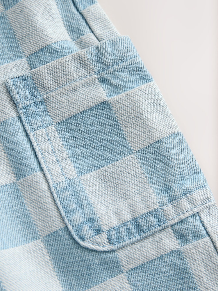 Mid Blue Checked Dungarees (3mths-7yrs) - Image 8 of 8