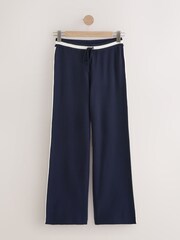 Navy Compact Cosy Wideleg Side stripe Tipped Joggers - Image 6 of 9